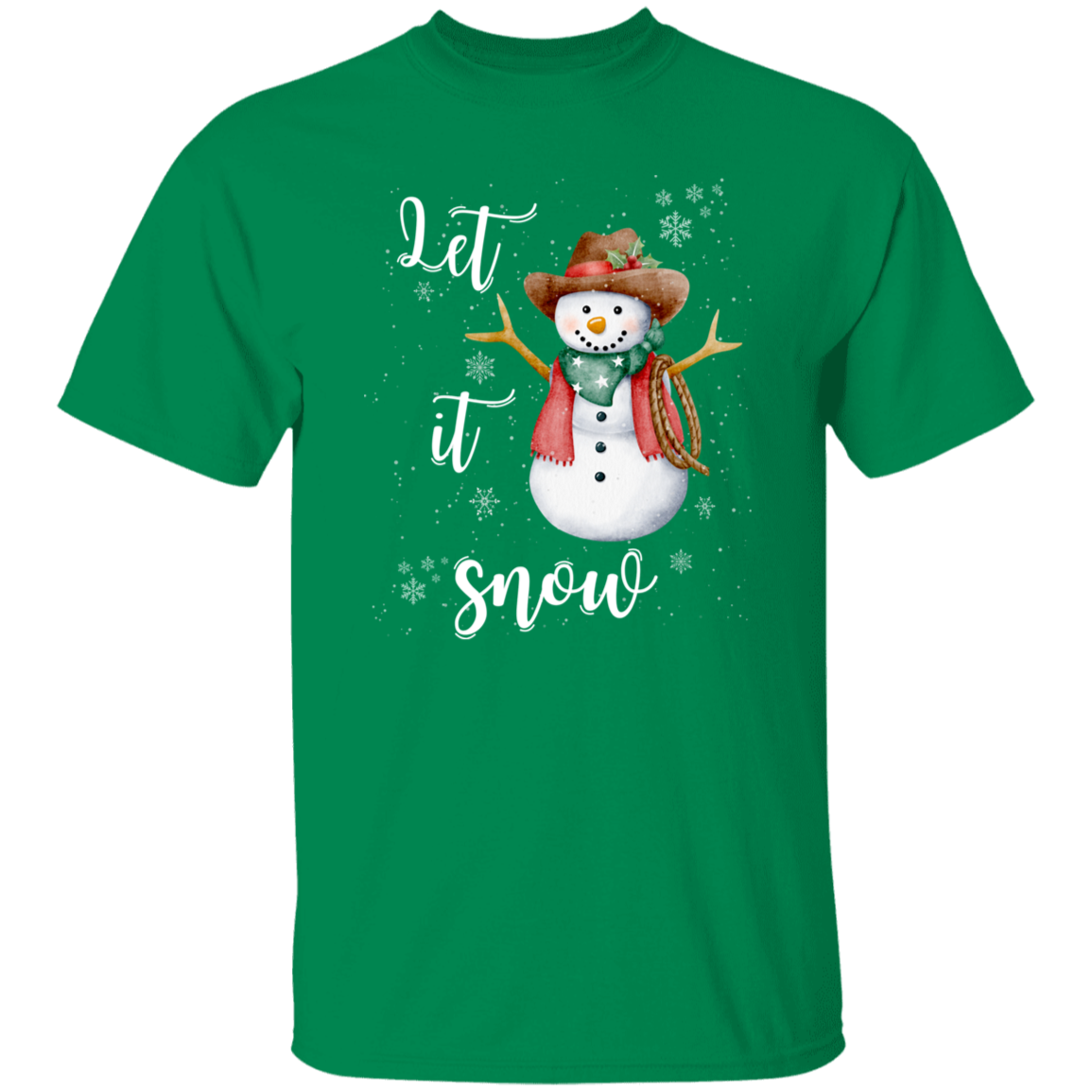 Let It Snow Cowboy Snowman T-Shirt