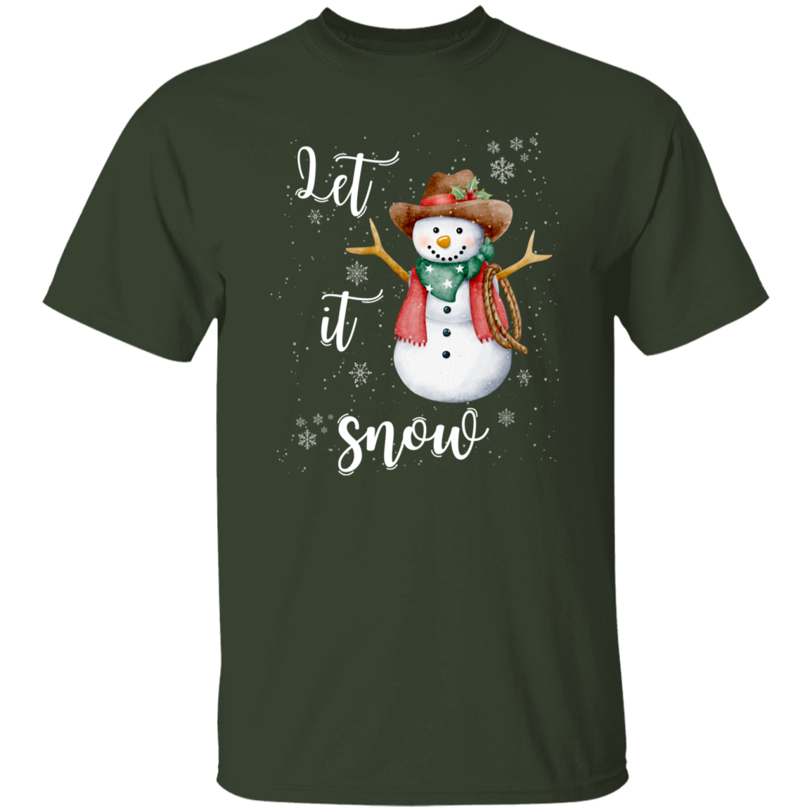 Let It Snow Cowboy Snowman T-Shirt