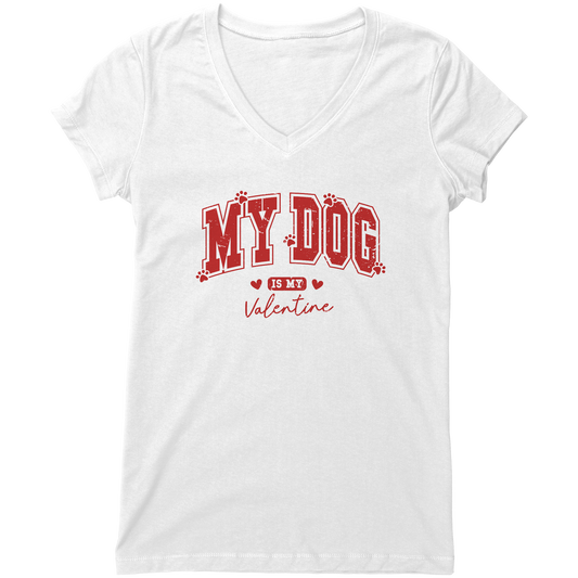 My_Dog_Is_My_Valentine_V-Neck_Shirt__White_Mockup.png