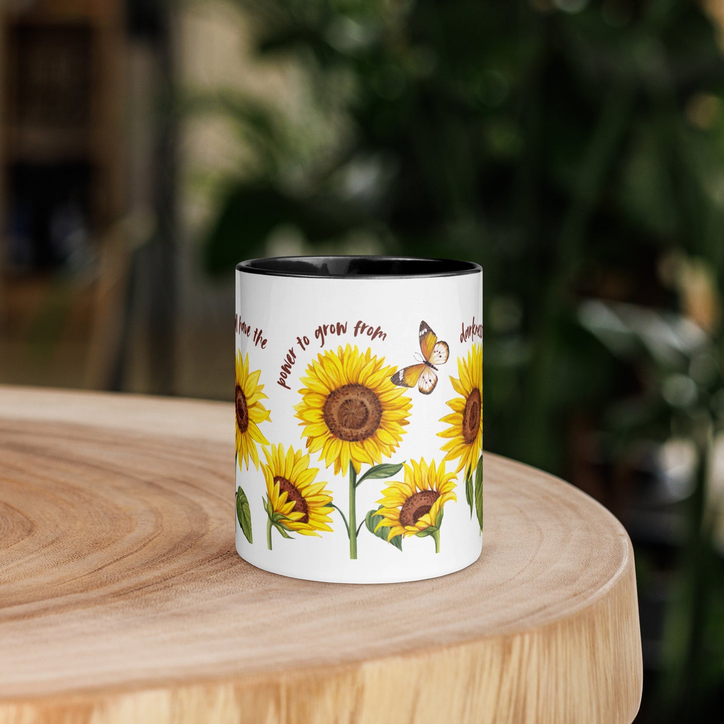 Sunflower Mug with Color Inside