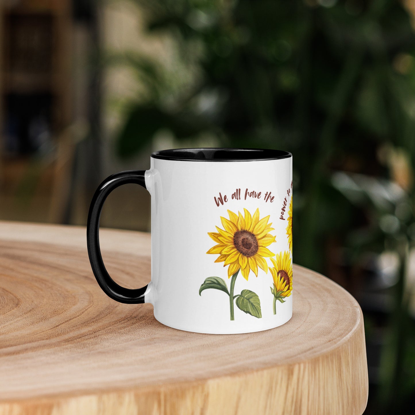 Sunflower Mug with Color Inside
