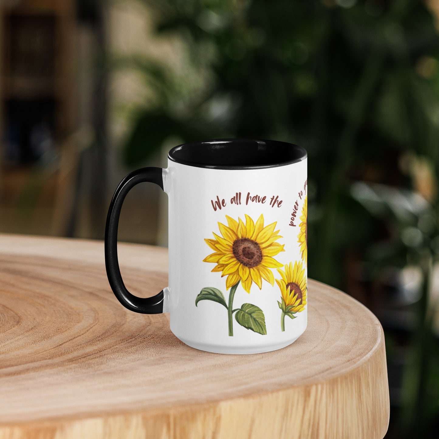 Sunflower Mug with Color Inside