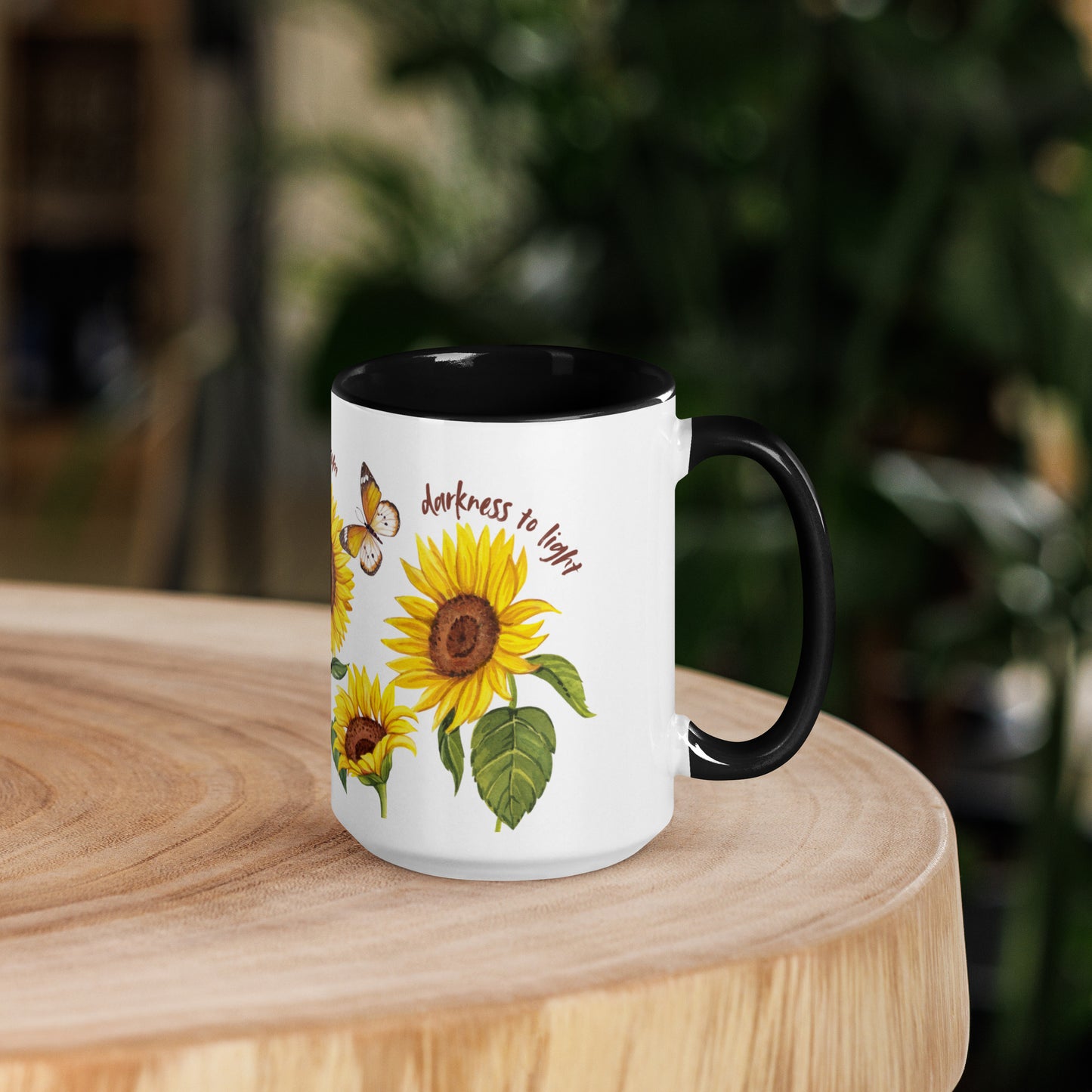 Sunflower Mug with Color Inside