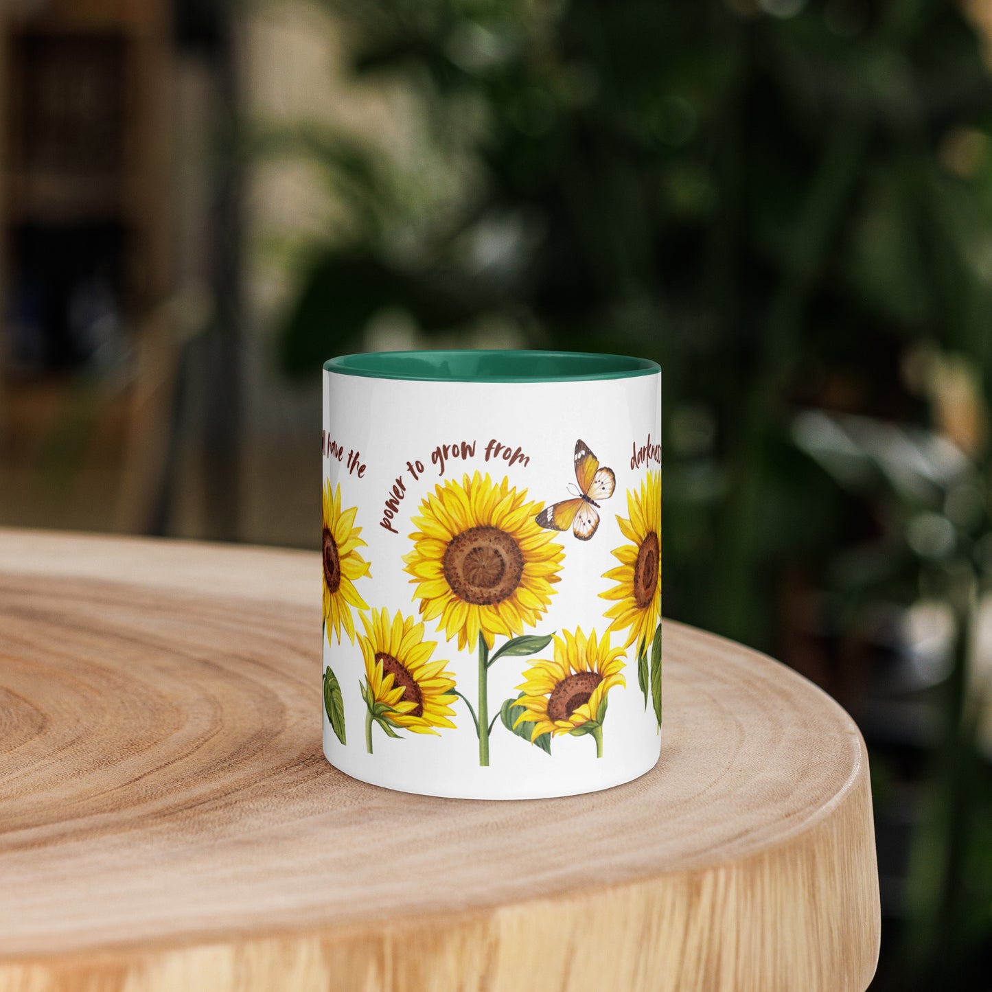 Sunflower Mug with Color Inside