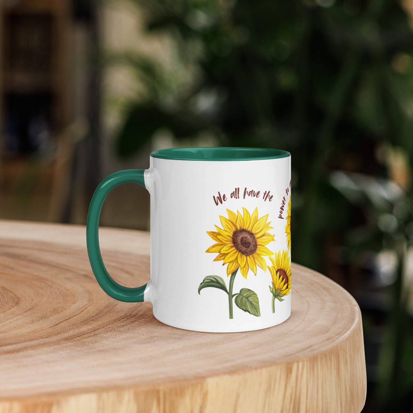 Sunflower Mug with Color Inside