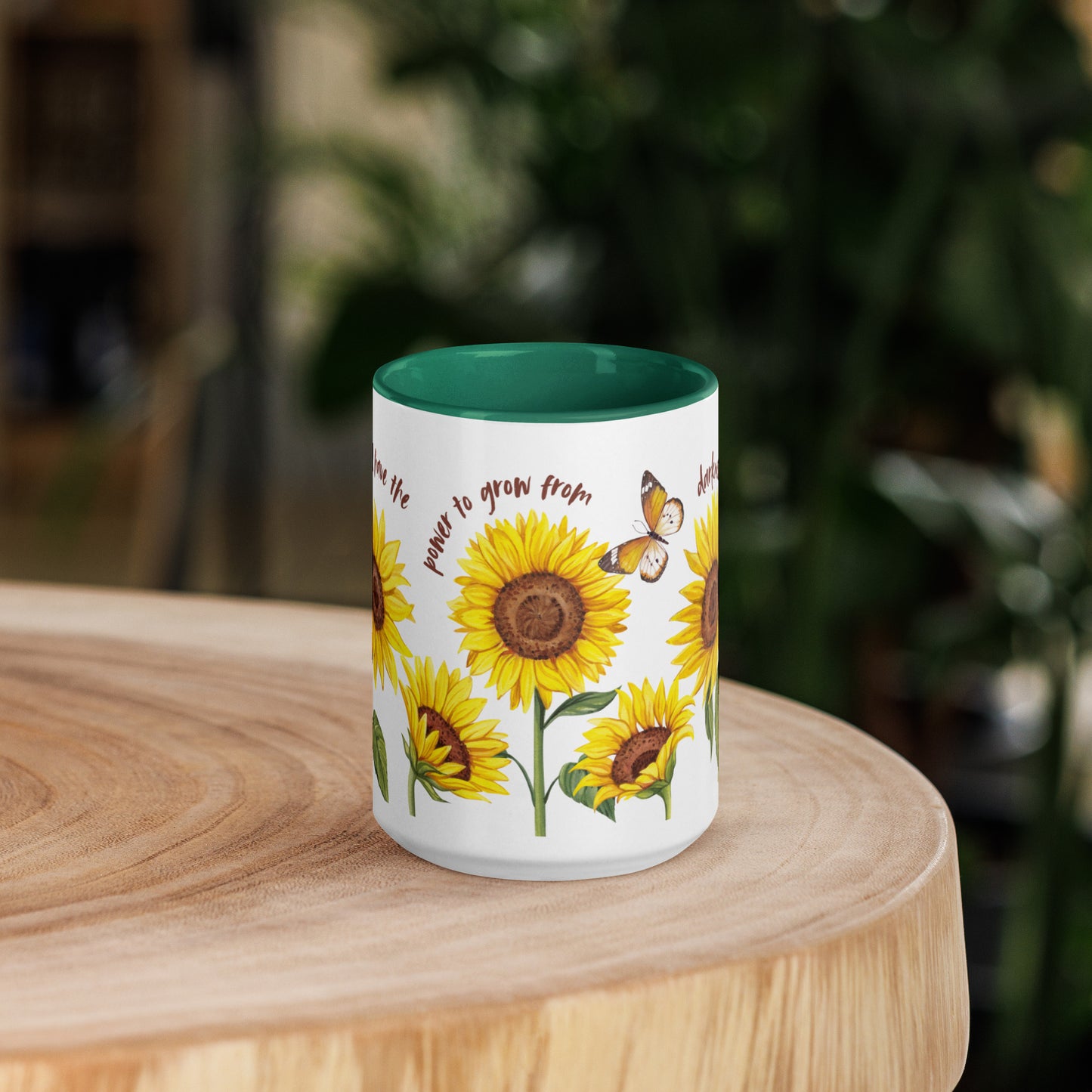 Sunflower Mug with Color Inside