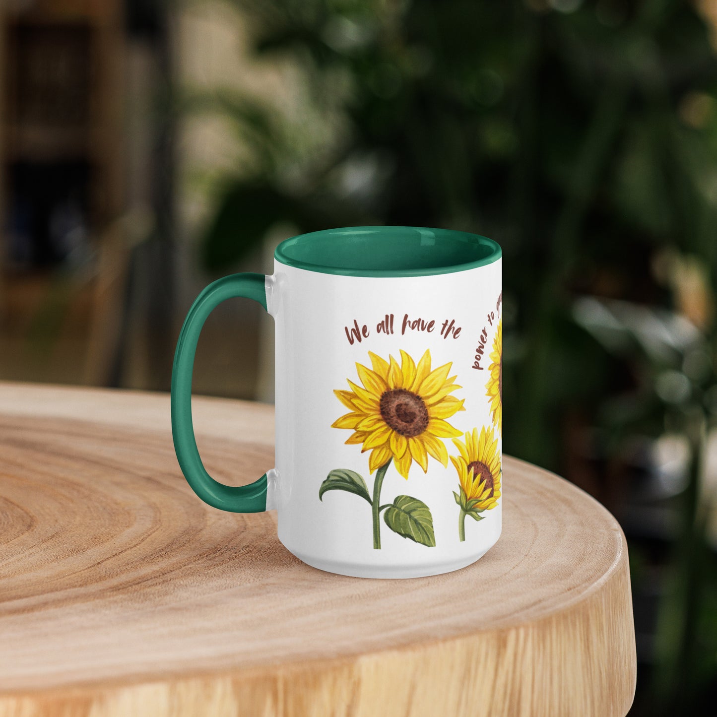 Sunflower Mug with Color Inside