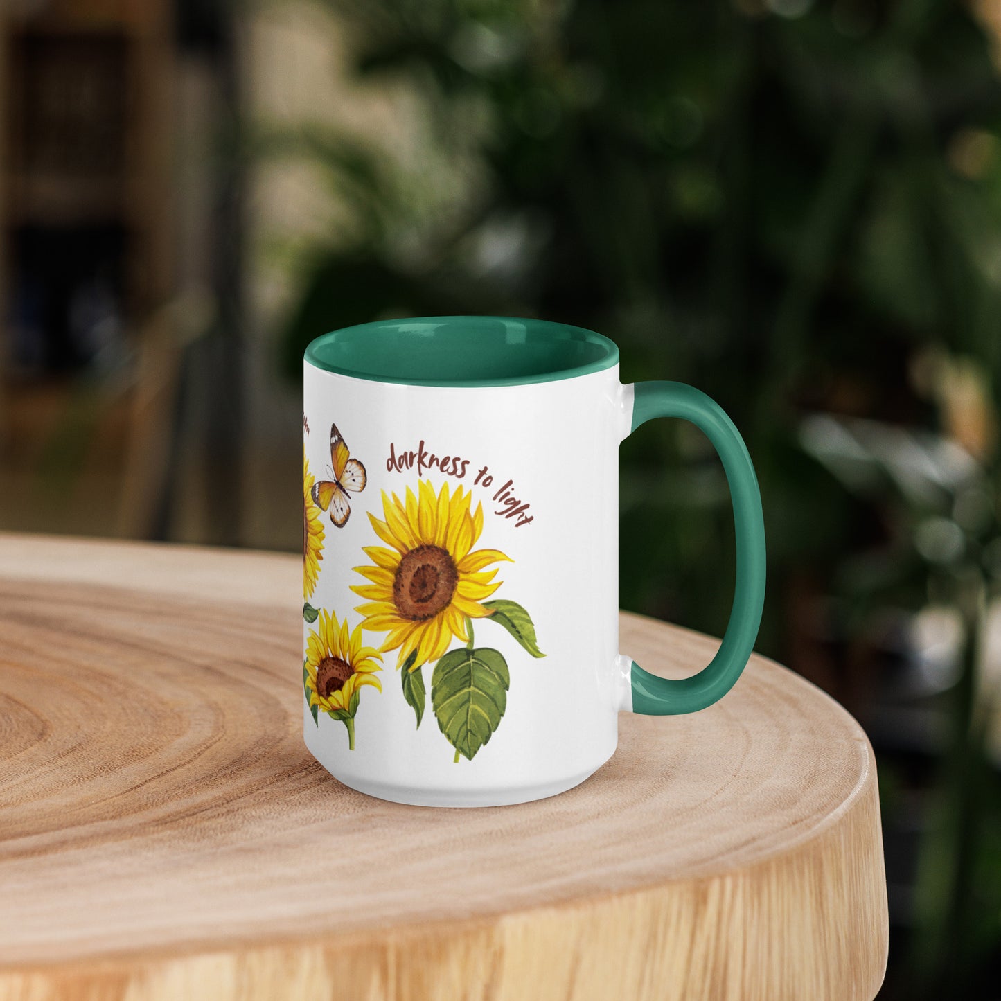 Sunflower Mug with Color Inside