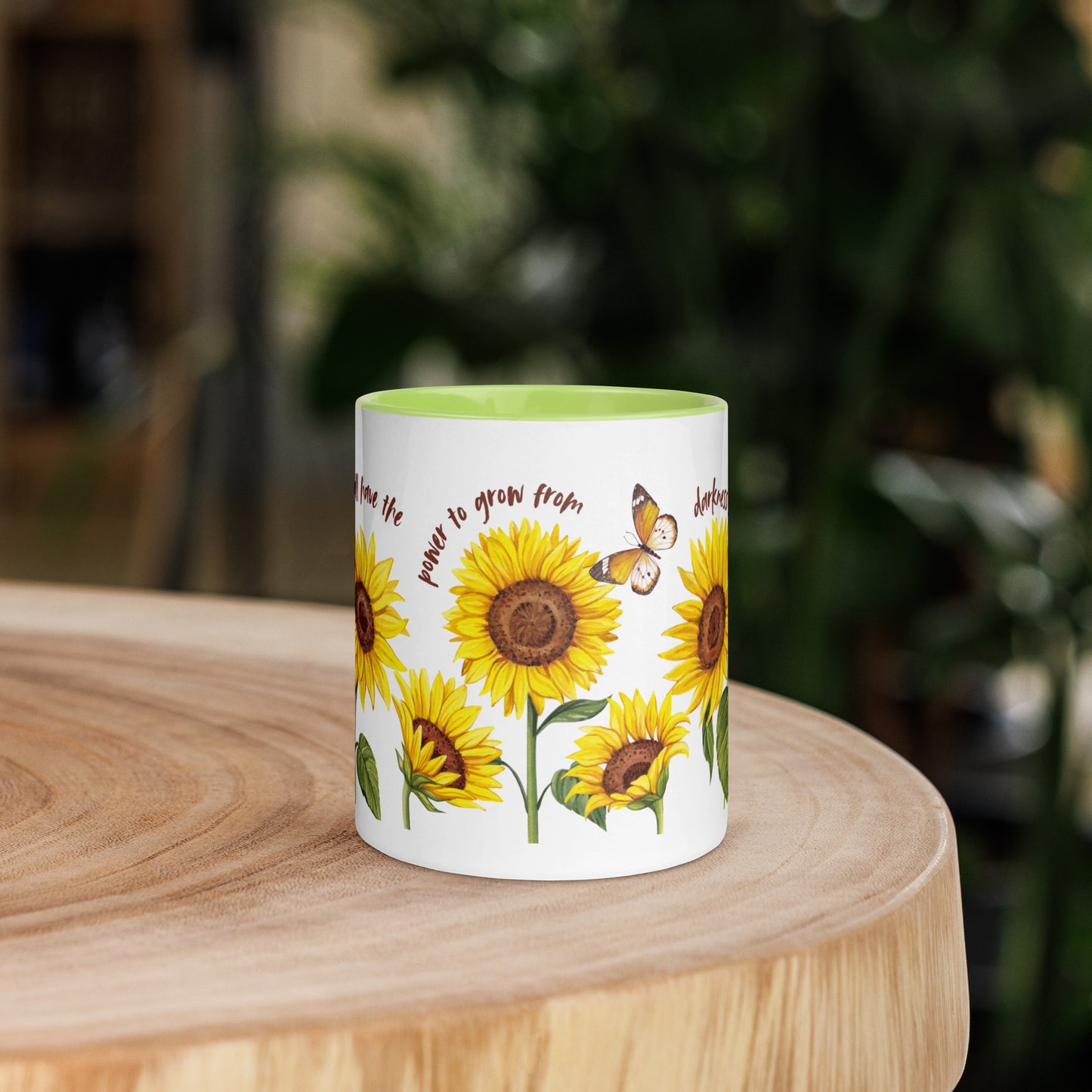 Sunflower Mug with Color Inside