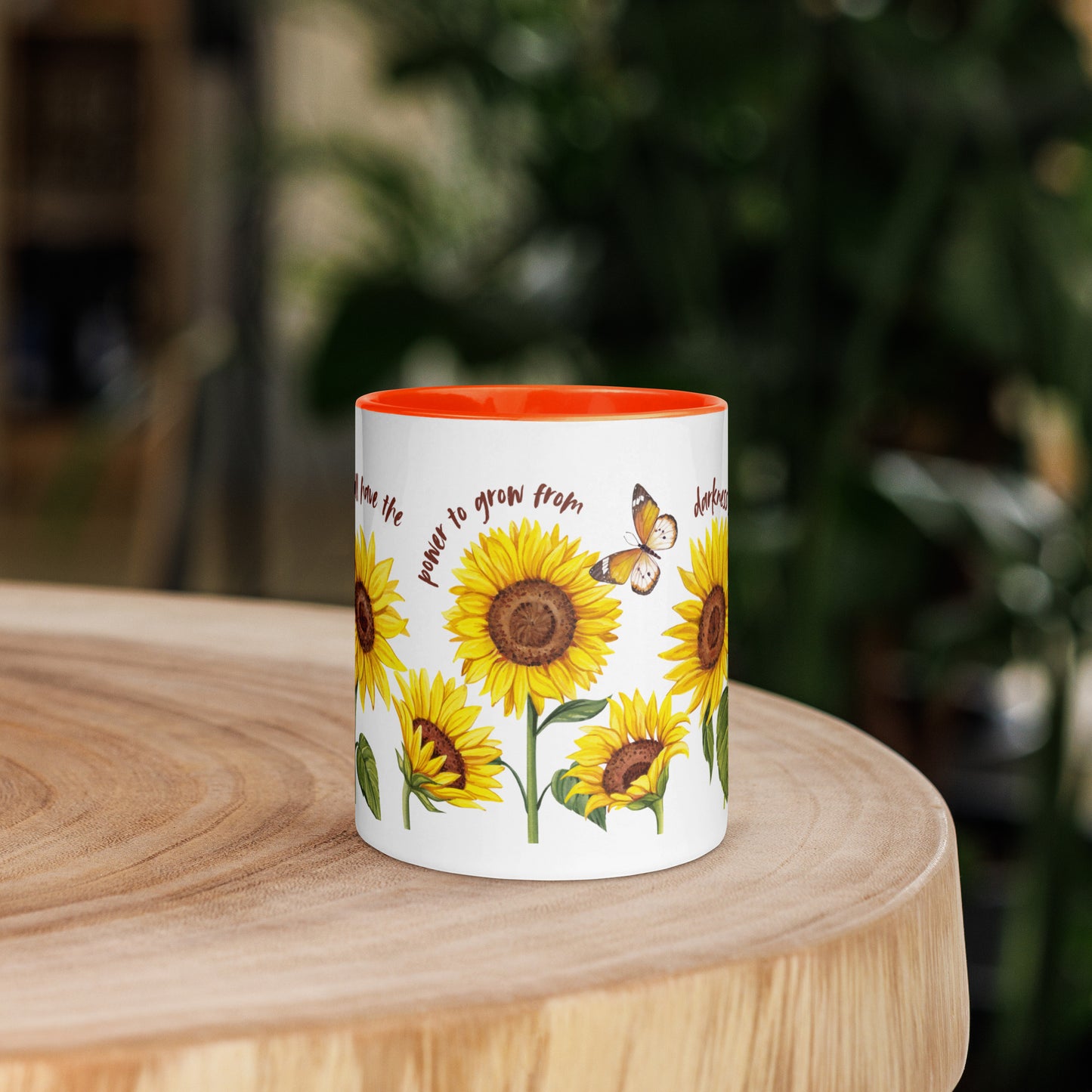 Sunflower Mug with Color Inside