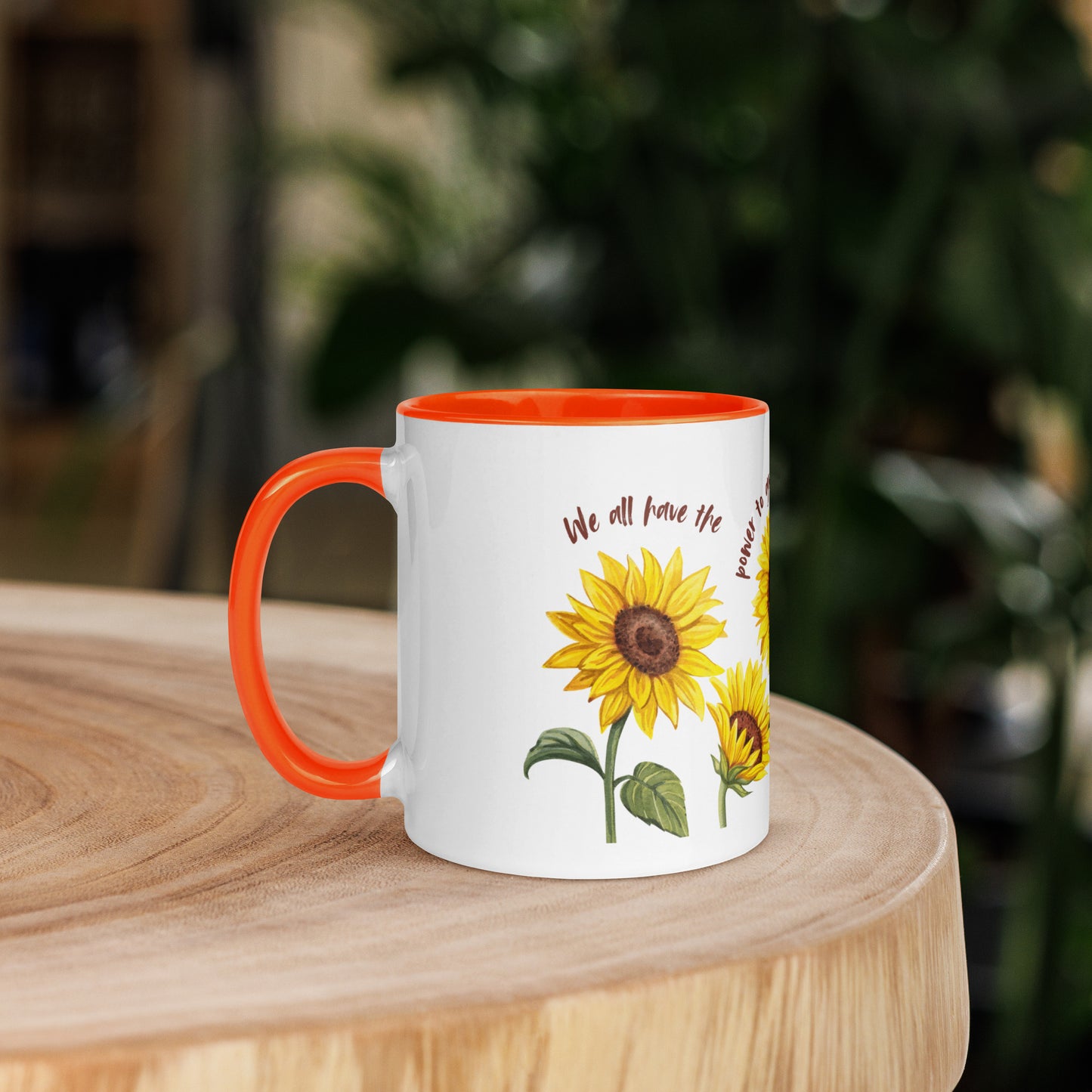 Sunflower Mug with Color Inside