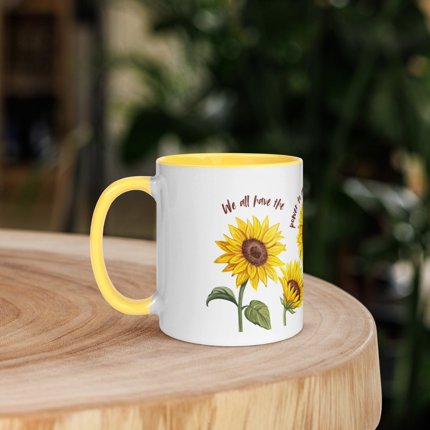 Sunflower Mug with Color Inside