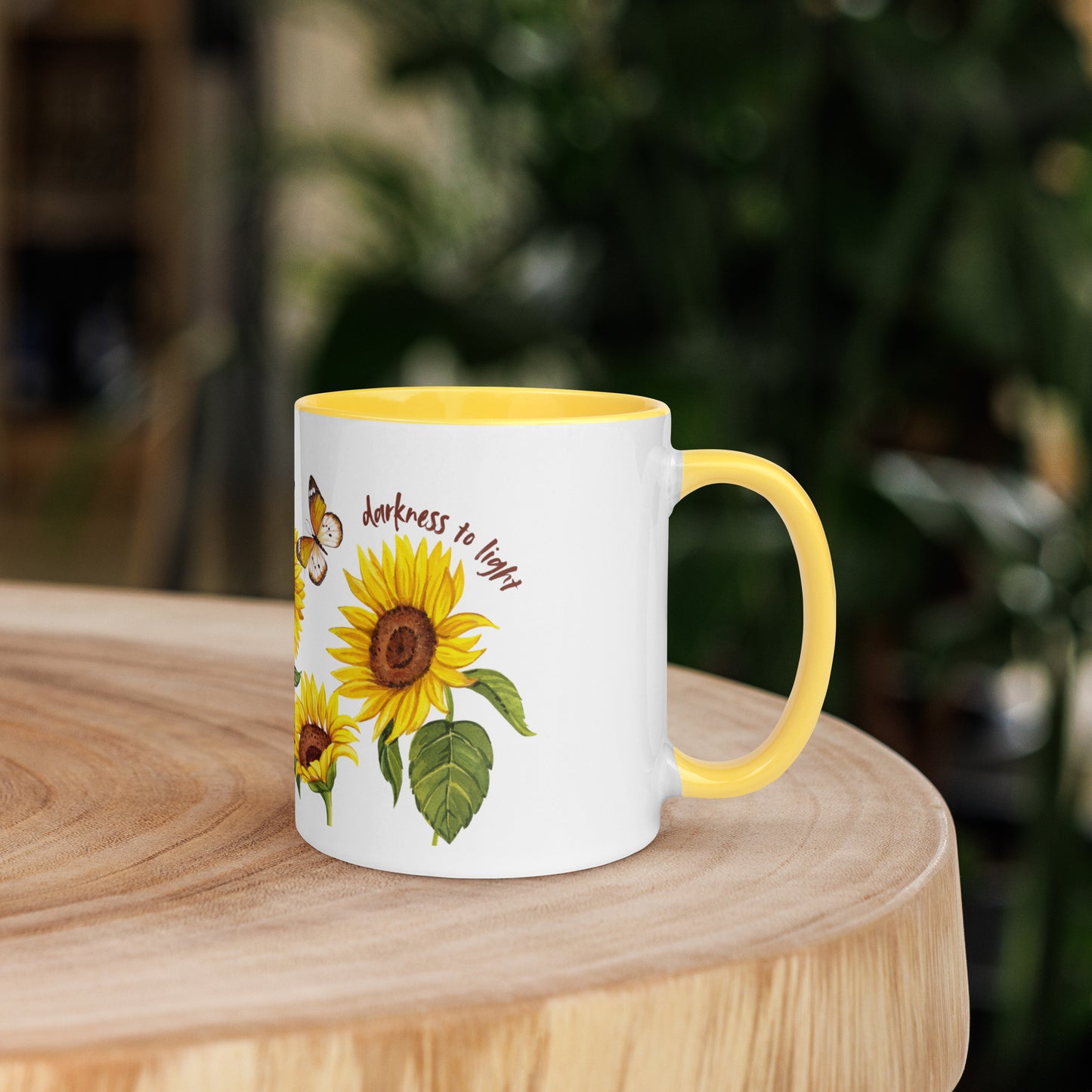 Sunflower Mug with Color Inside